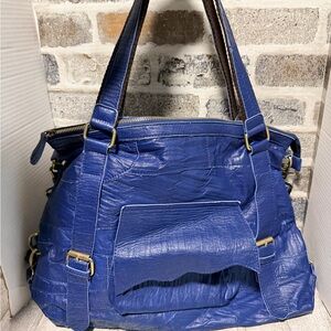 Great American leather company blue large with crossbody strap